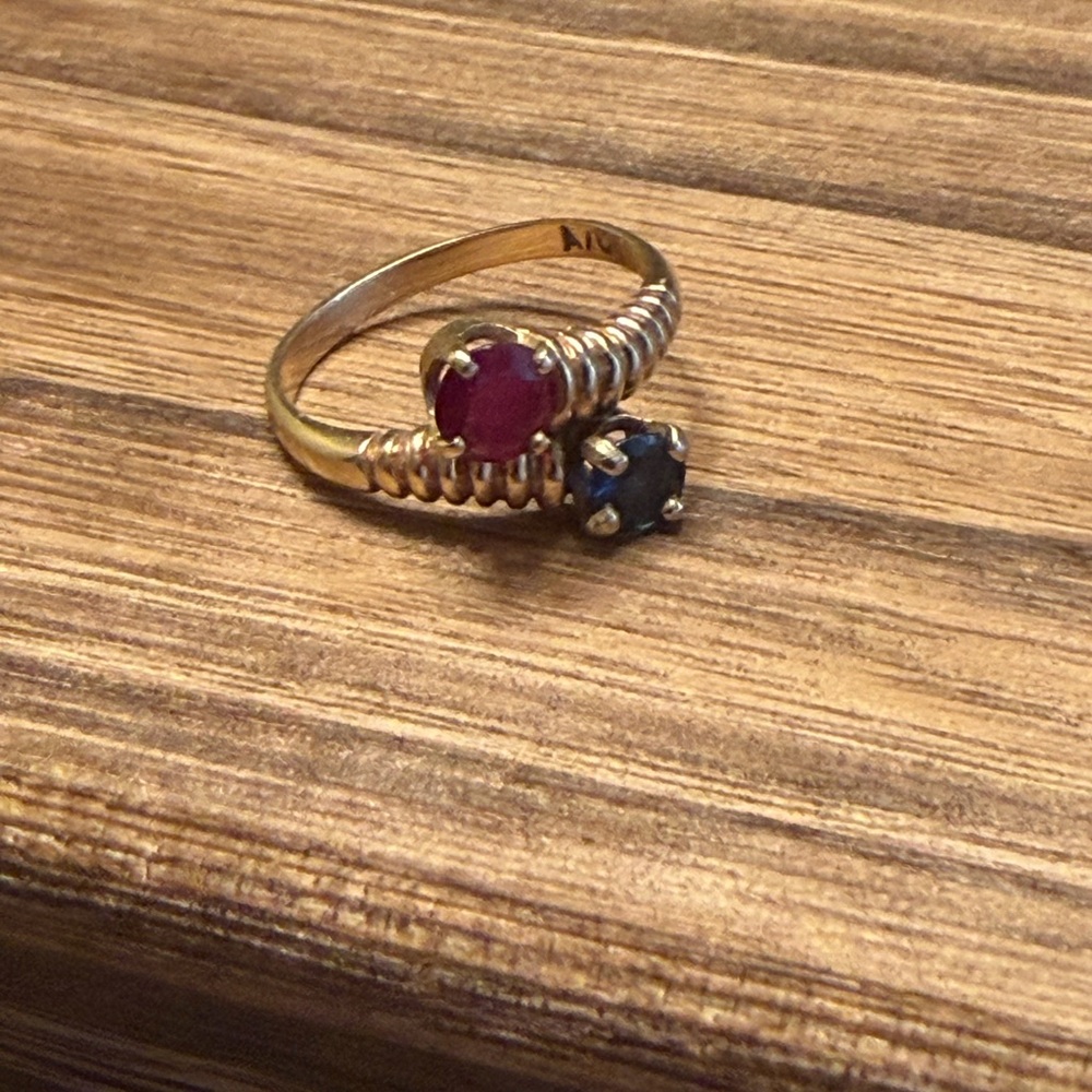 Sapphire and ruby ring - Picture 4 of 6
